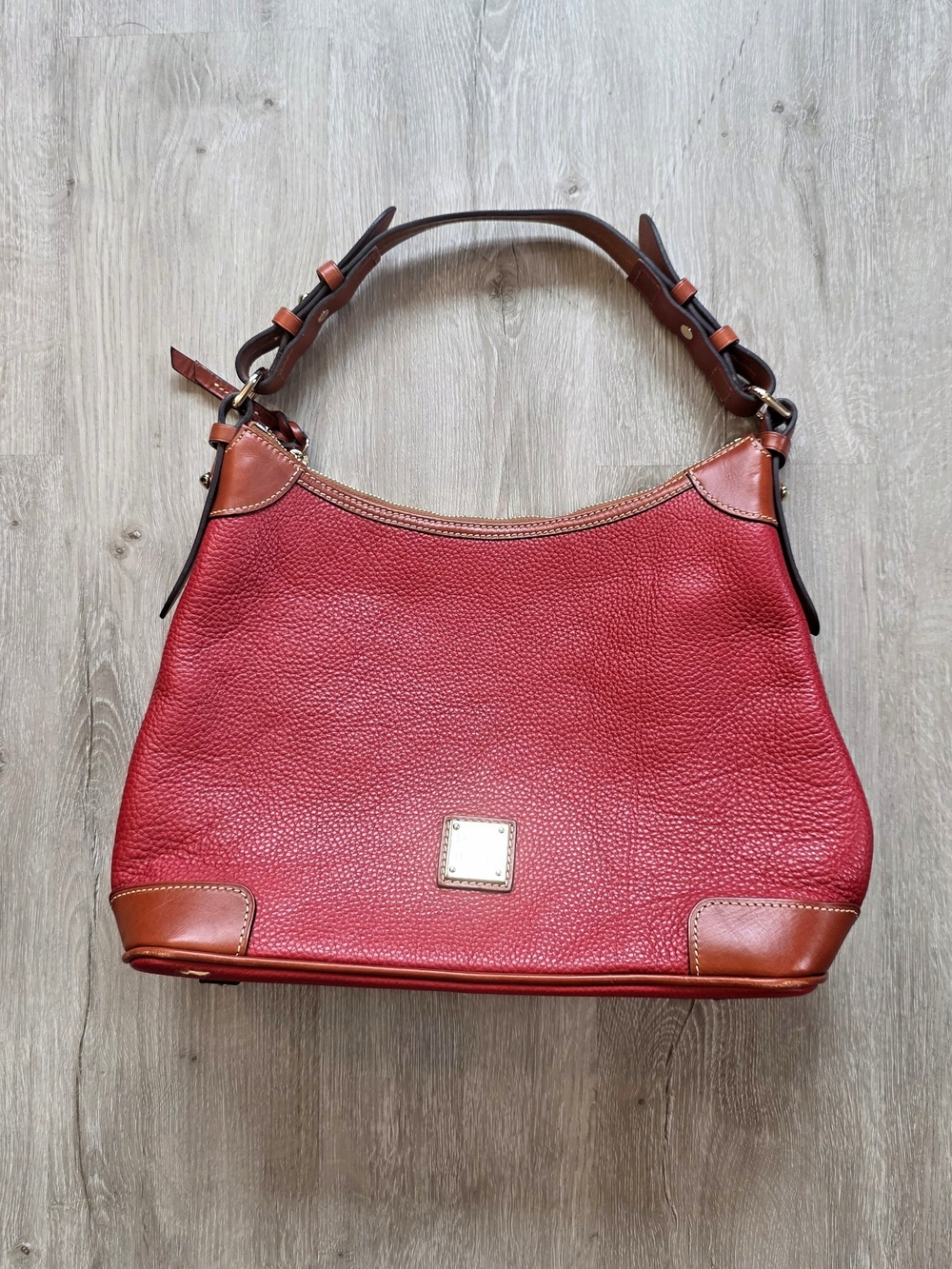 Dooney & Bourke Purse Pebble Grain Leather 'Hobo' Shoulder Bag Wine Red